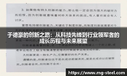 于德豪的创新之路：从科技先锋到行业领军者的成长历程与未来展望